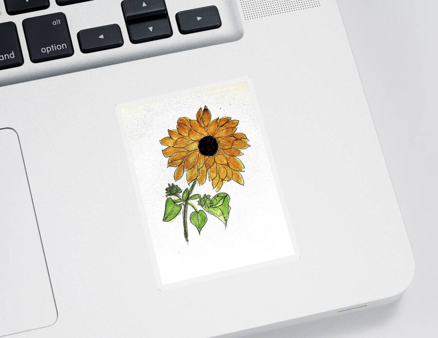 Sunflower Sticker featuring the painting Grateful and Blessed by Margaret Welsh Willowsilk