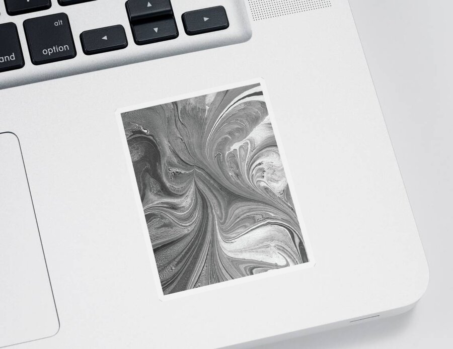 Marble Sticker featuring the painting Gray Marble Abstract by Irina Sztukowski