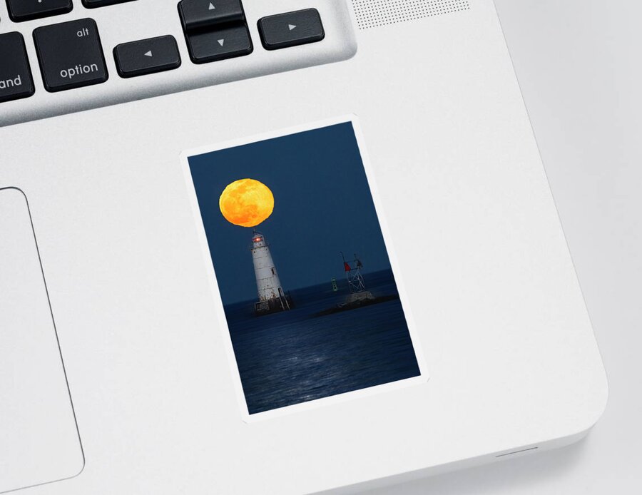 Lighthouse Sticker featuring the photograph Great Beds Light House by Susan Candelario