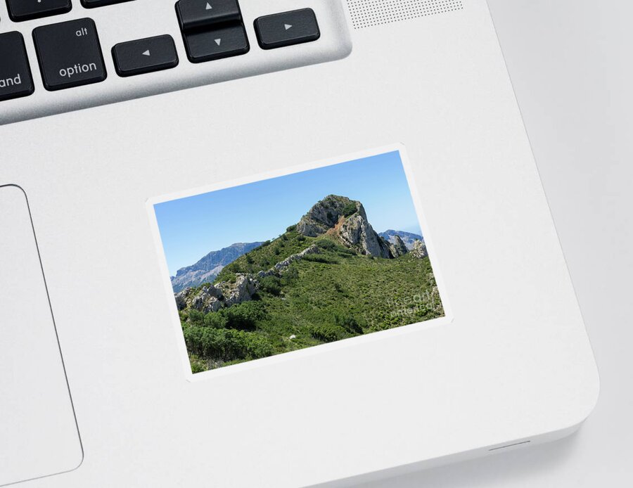Mountains Sticker featuring the photograph Green expanse and ascent to the crest by Adriana Mueller
