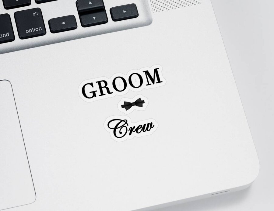 Wedding Sticker featuring the photograph Groom Groomsmen Wedding Masks Gifts by Marlin and Laura Hum