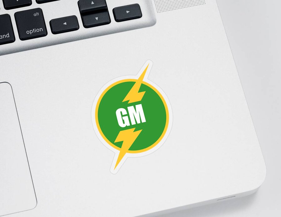 Funny Sticker featuring the digital art Groomsmen Gm Logo by Flippin Sweet Gear