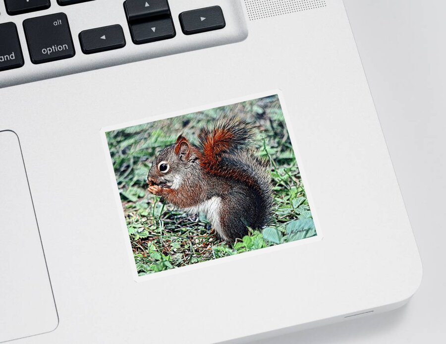 Squirrel Sticker featuring the digital art Ground Squirrel by Pennie McCracken