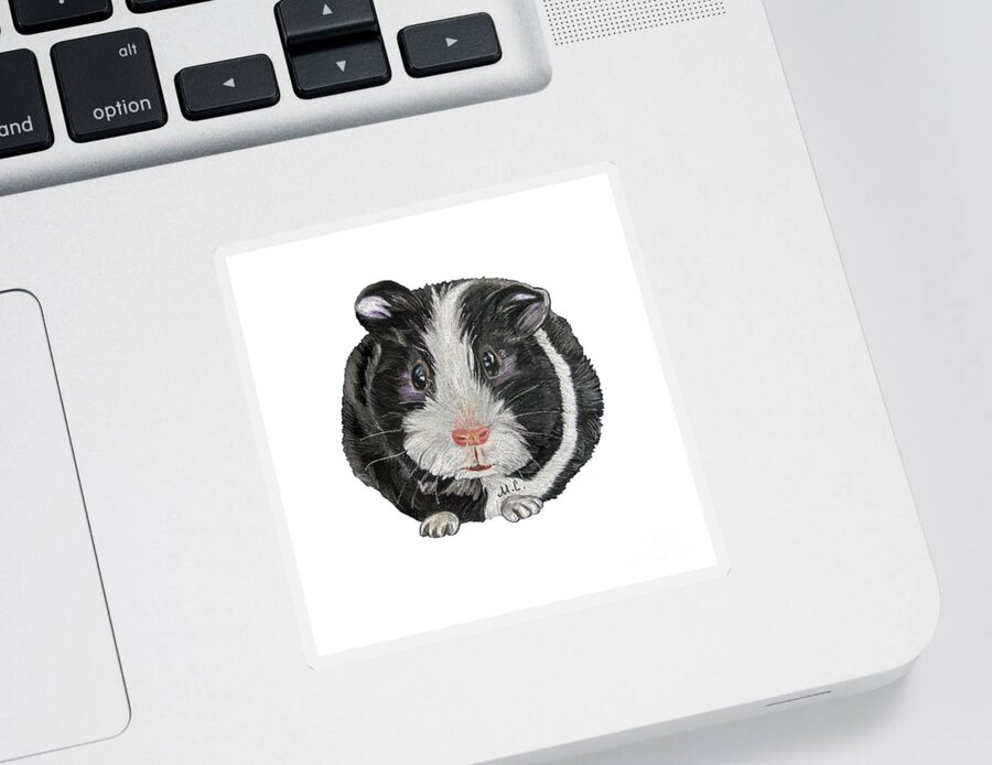 Guinea Pig Sticker featuring the drawing Guinea Pig by Maria Sibireva