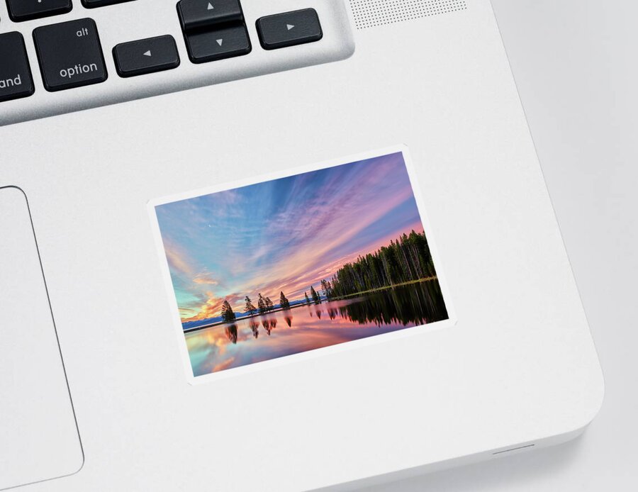 Jon Evan Glaser Sticker featuring the photograph Gull Point in Yellowstone National Park by Jon Glaser