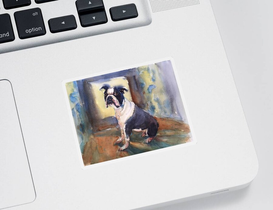 Dog Sticker featuring the painting Gus by Judith Levins