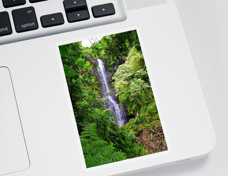 Aloha Sticker featuring the photograph Paihi Falls,Hana,Maui by Bnte Creations