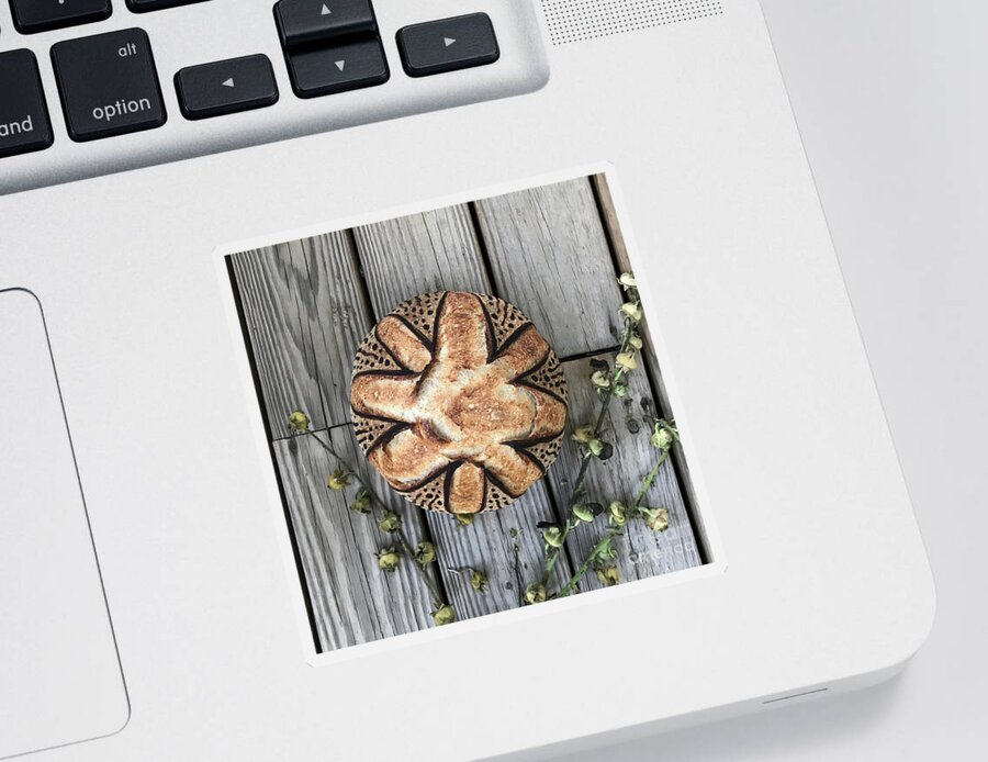 Bread Sticker featuring the photograph Hand Painted Sourdough Seed Pod Design Quartet 2 by Amy E Fraser