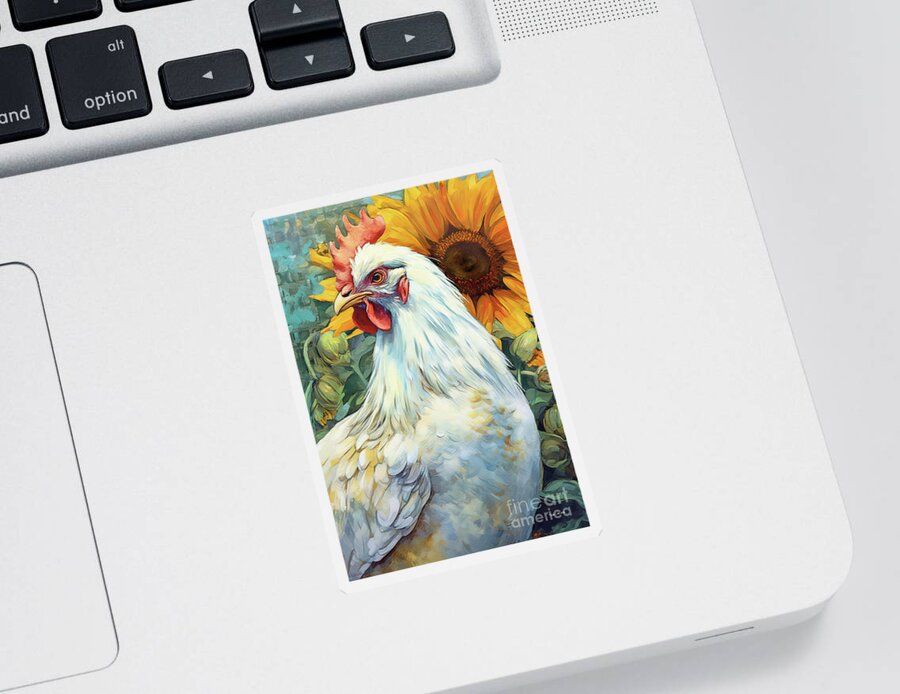 Rooster Sticker featuring the painting Handsome Hank by Tina LeCour