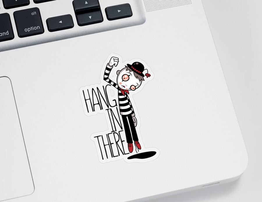 Mime Sticker featuring the digital art Hang In There Mime by John Schwegel