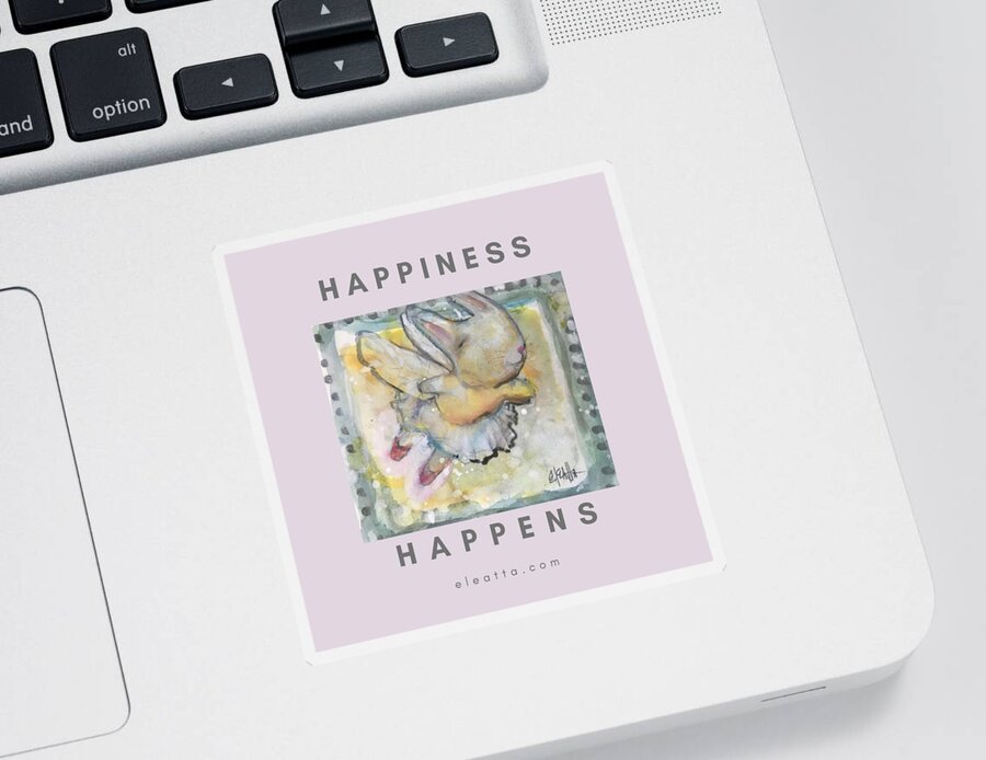 Whimsical Sticker featuring the mixed media Happiness Happens by Eleatta Diver