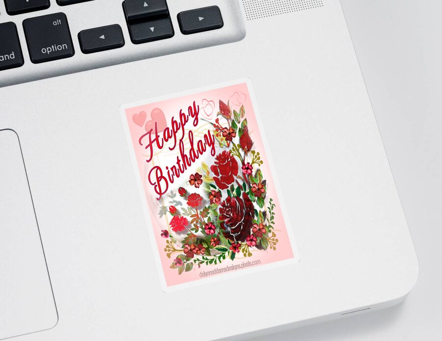 Happy Birthday Sticker featuring the digital art Happy Birthday to Anyone Born in July by Delynn Addams