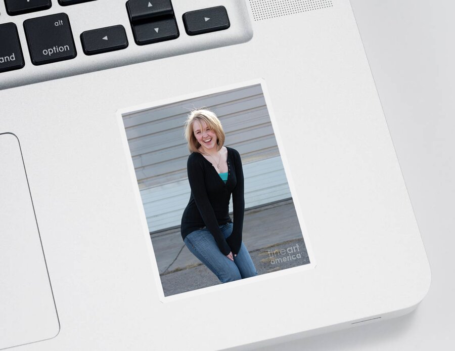 Casual Sticker featuring the photograph Happy Blonde by Steven Krull