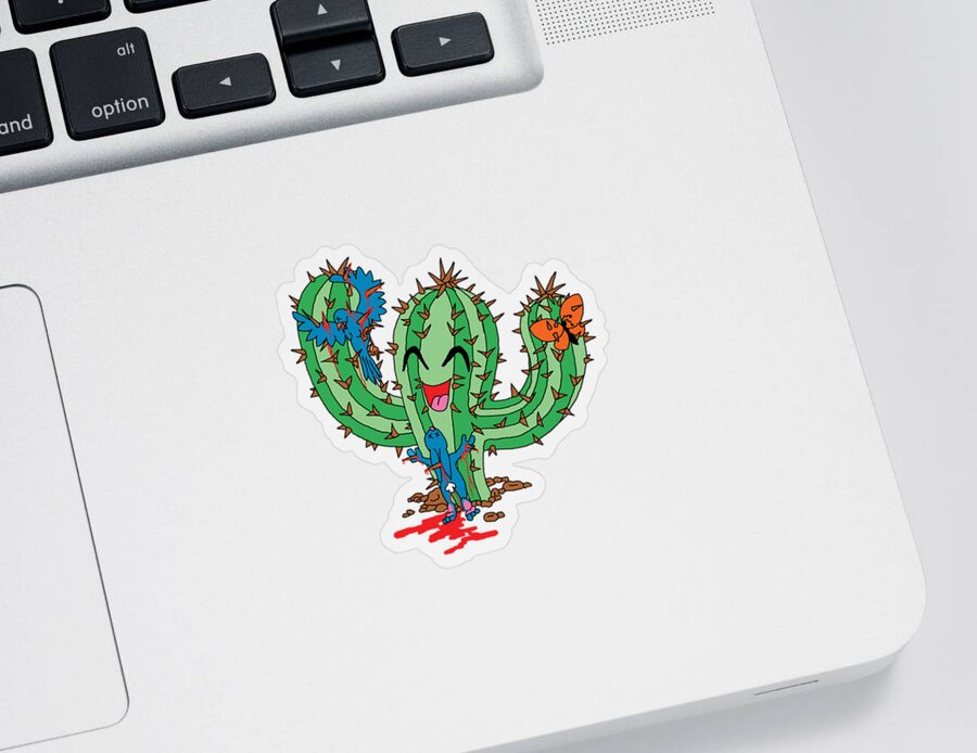 Cactus Sticker featuring the digital art Happy Cactus by Danielle Gyles