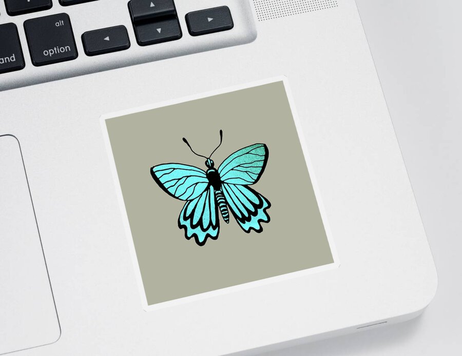 Butterfly Sticker featuring the painting Happy Free Flight Of Light Beautiful Butterfly Watercolor V by Irina Sztukowski