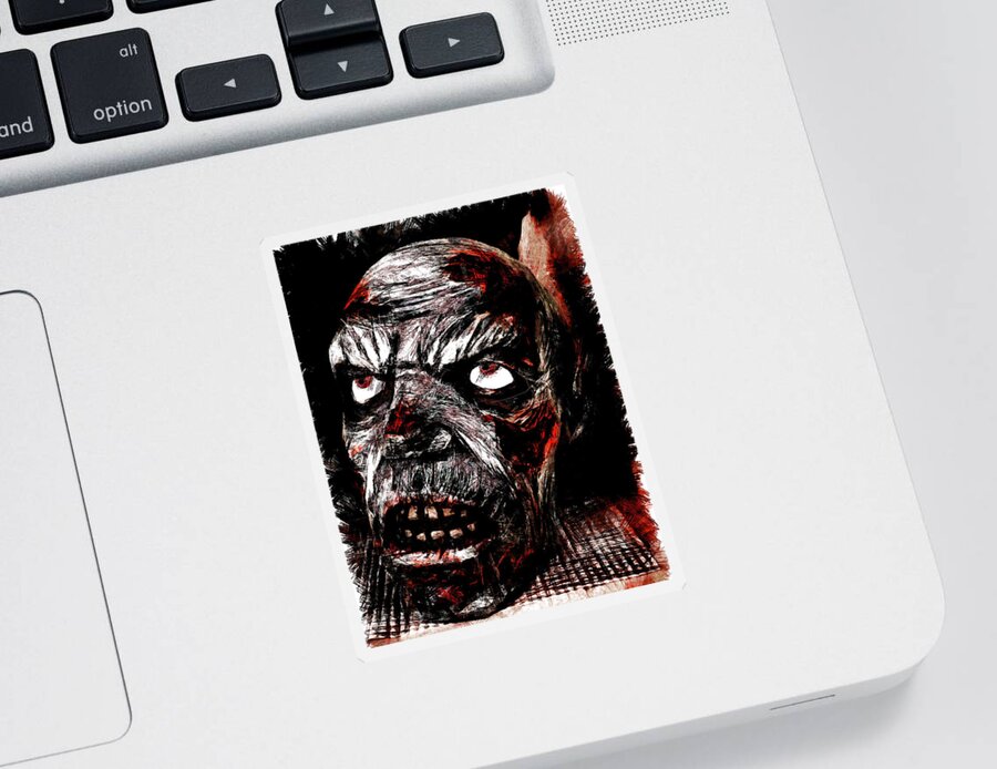 Zombie Sticker featuring the digital art Have You Met My Brother? by Steve Taylor