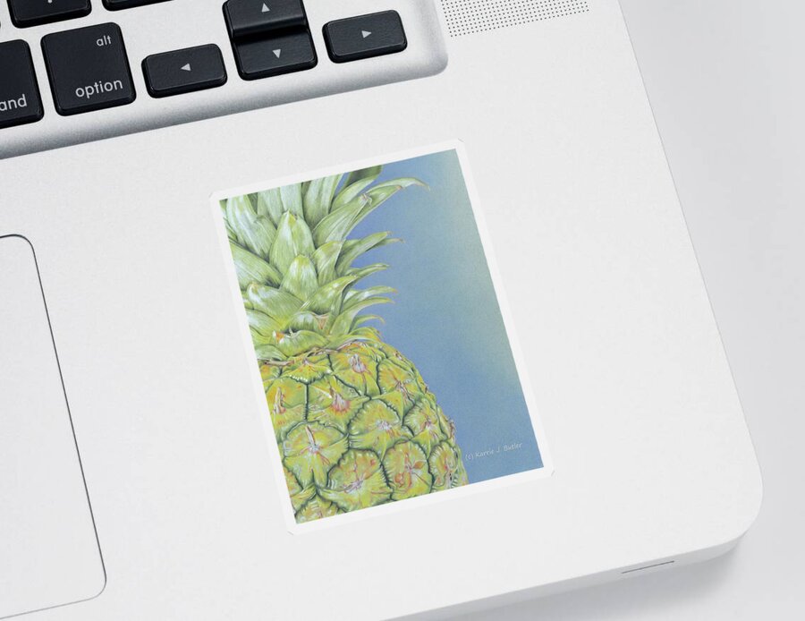 Pineapple Sticker featuring the painting Hawaiian Pineapple by Karrie J Butler