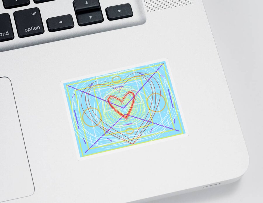 Love Sticker featuring the digital art Heart Doodle by Meghan Elizabeth