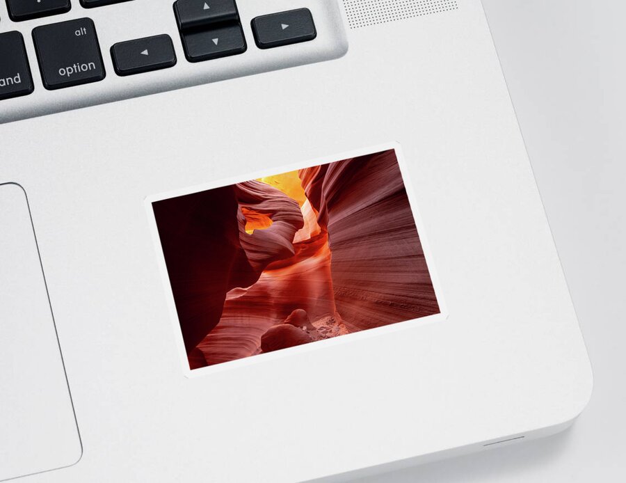 Antelope Canyon Sticker featuring the photograph Heart of Antelope Canyon by Wesley Aston
