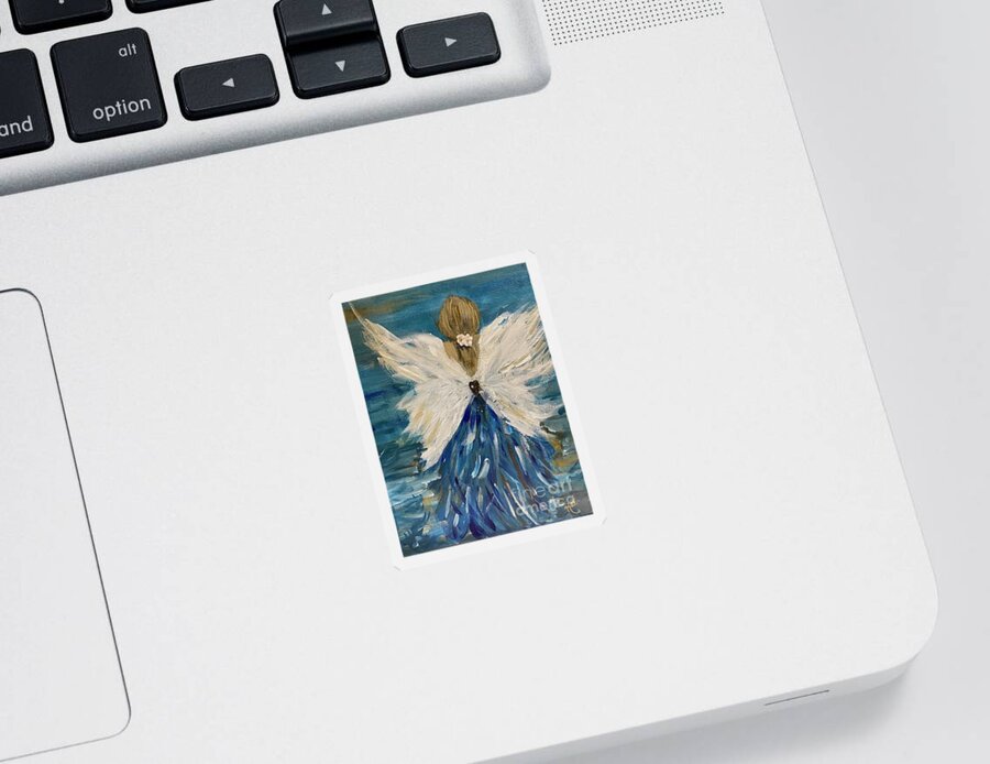 Angel Sticker featuring the painting Heaven Sent by Kathy Bee