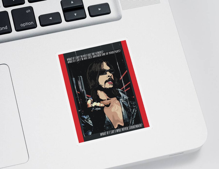 Dave Grohl Sticker featuring the digital art Hes Back by Christina Rick