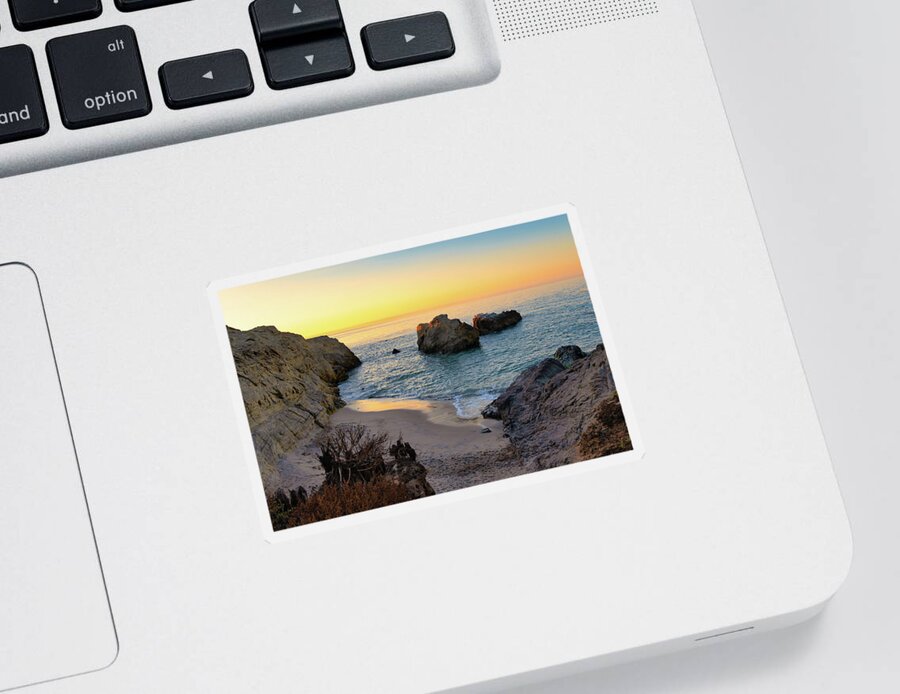 Beach Sticker featuring the photograph Hidden Cove at Sunrise by Matthew DeGrushe