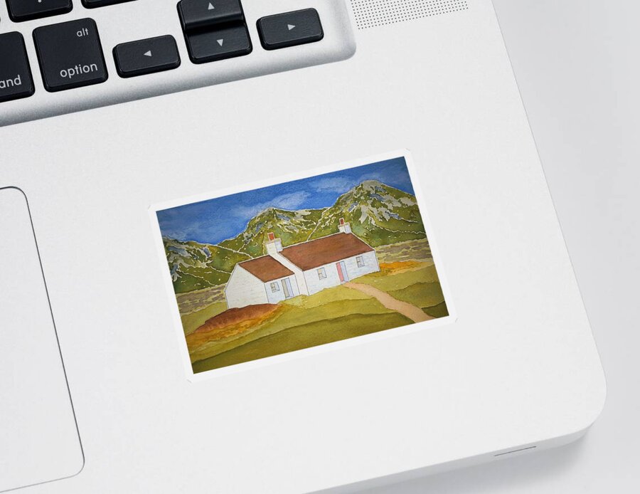Watercolor Sticker featuring the painting Highland Home by John Klobucher
