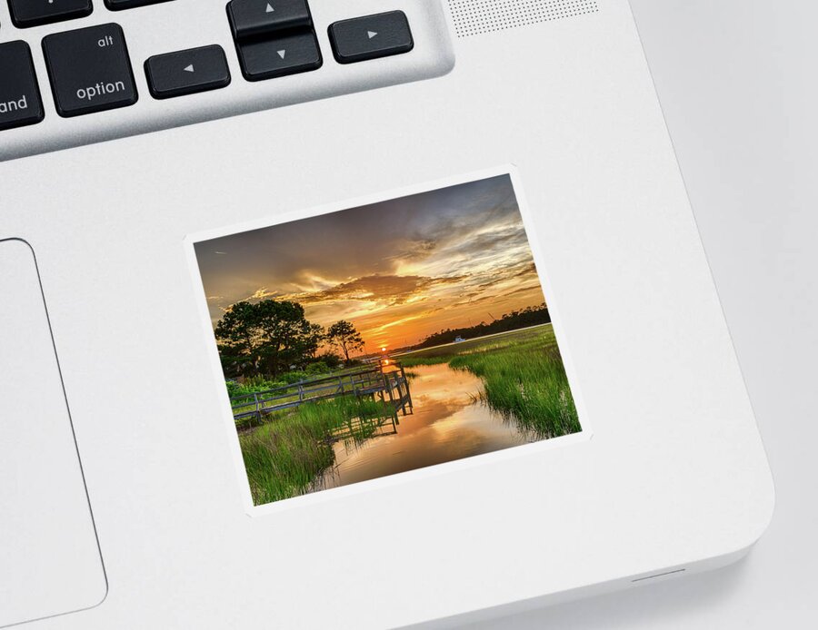  Sticker featuring the photograph Hobcaw Sunset by Jim Miller