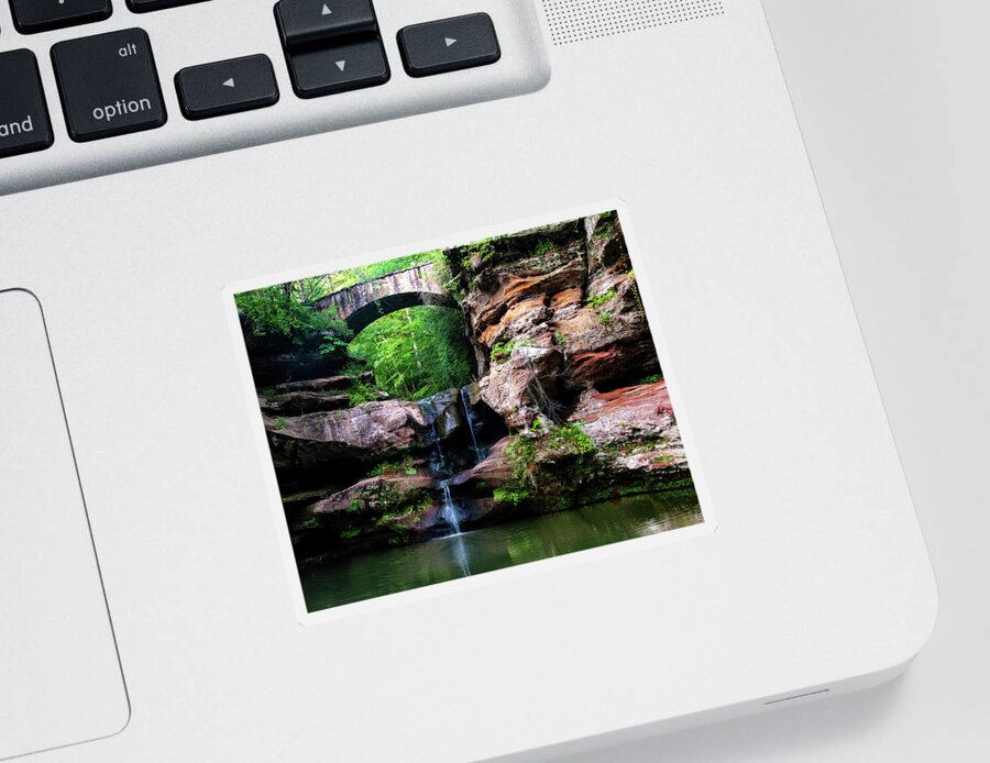 Waterfall Sticker featuring the photograph Hocking Hills Waterfall 1 by Flees Photos