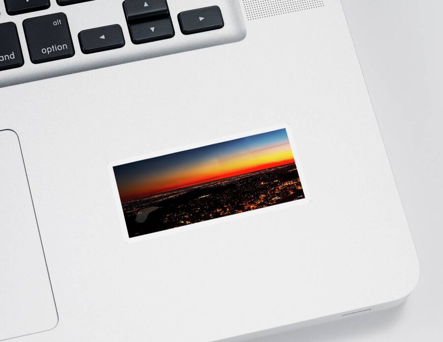 Cityscape Sticker featuring the photograph Holding Onto the Light by Ryan Huebel