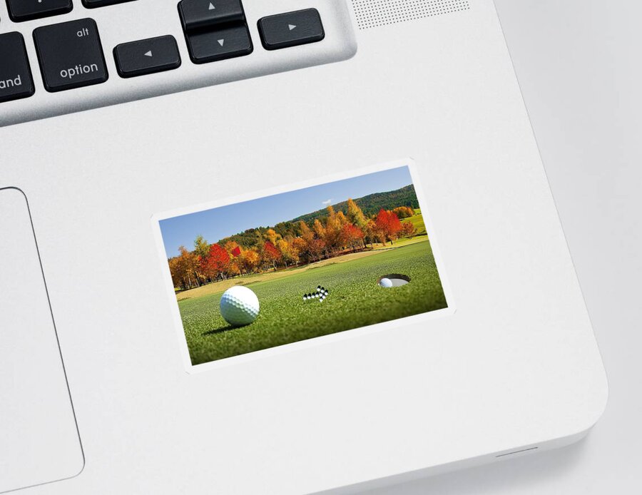 Golf Sticker featuring the photograph Hole In One by Nancy Ayanna Wyatt