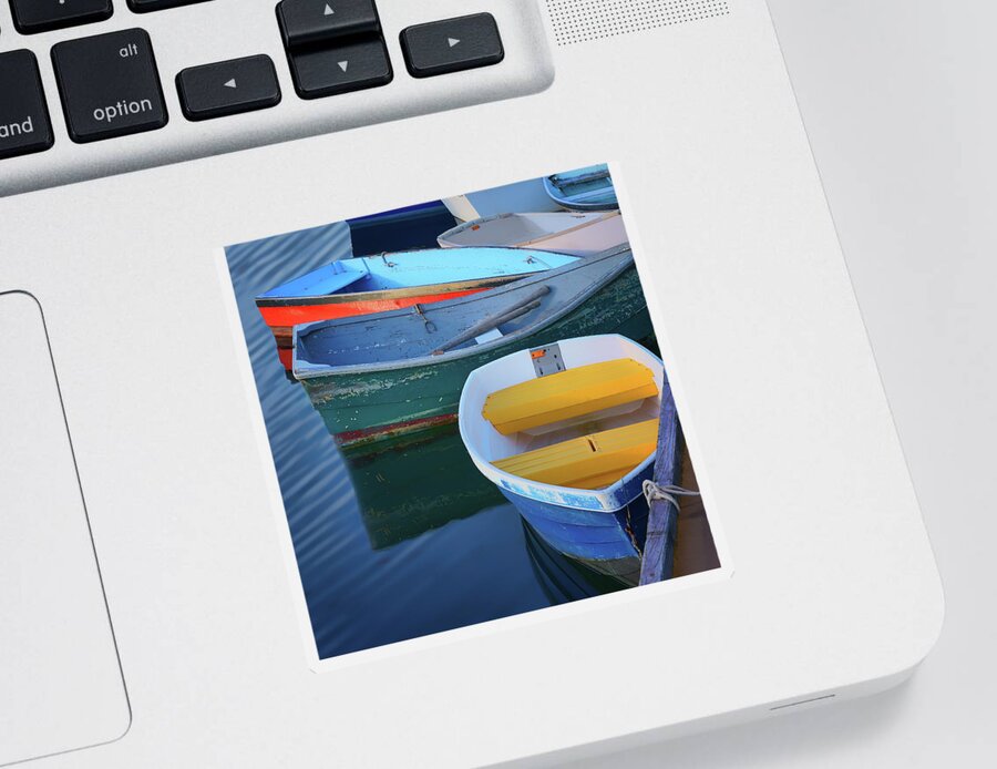 Rowboats Sticker featuring the photograph Home for the Night - Rowboats by Nikolyn McDonald