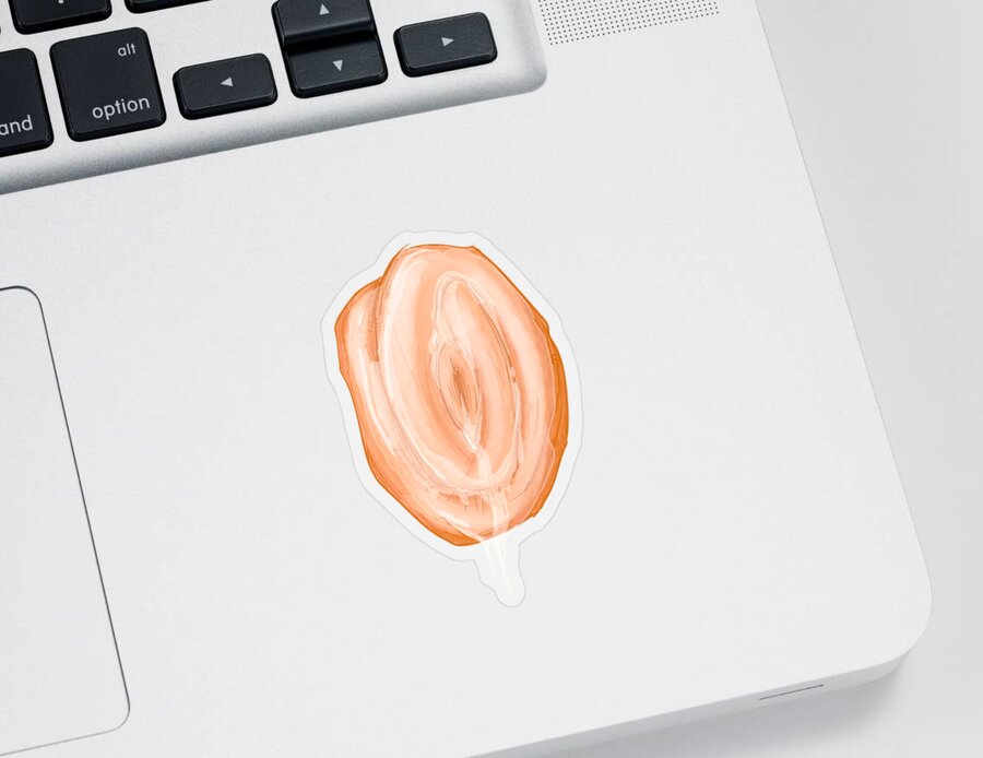 Vagina Sticker featuring the drawing Honey Bun by Ludwig Van Bacon