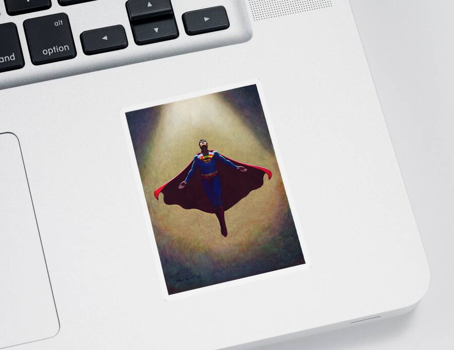 Superman Sticker featuring the painting Hope by David Grant