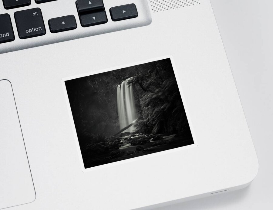 Monochrome Sticker featuring the photograph Hopetoun Falls by Grant Galbraith