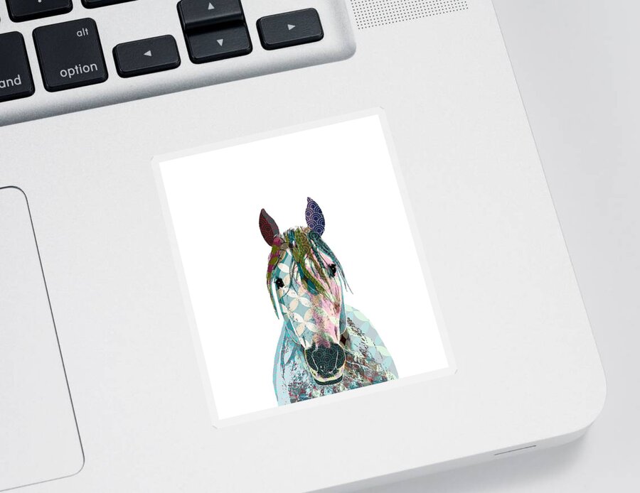Horse Sticker featuring the digital art Horse 12 by Lucie Dumas