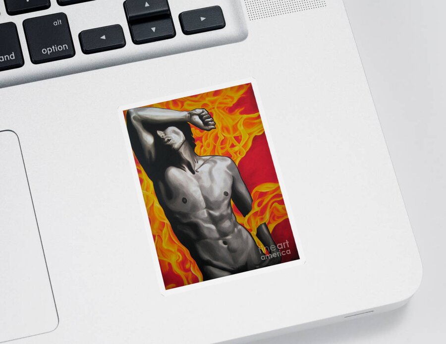 Noewi Sticker featuring the painting HOT by Jindra Noewi