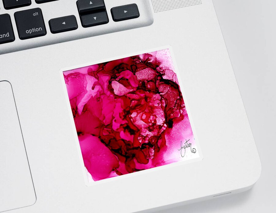 Hot Pink Peony Sticker featuring the painting Hot Pink Peony by Daniela Easter