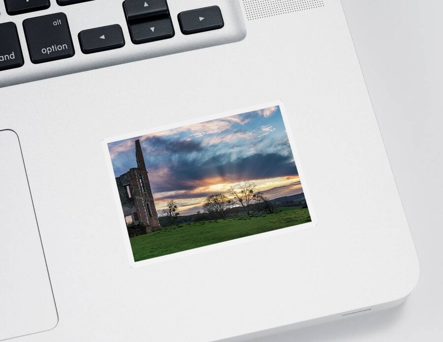 Ampthill Sticker featuring the photograph Houghton House Sunset by Framing Places
