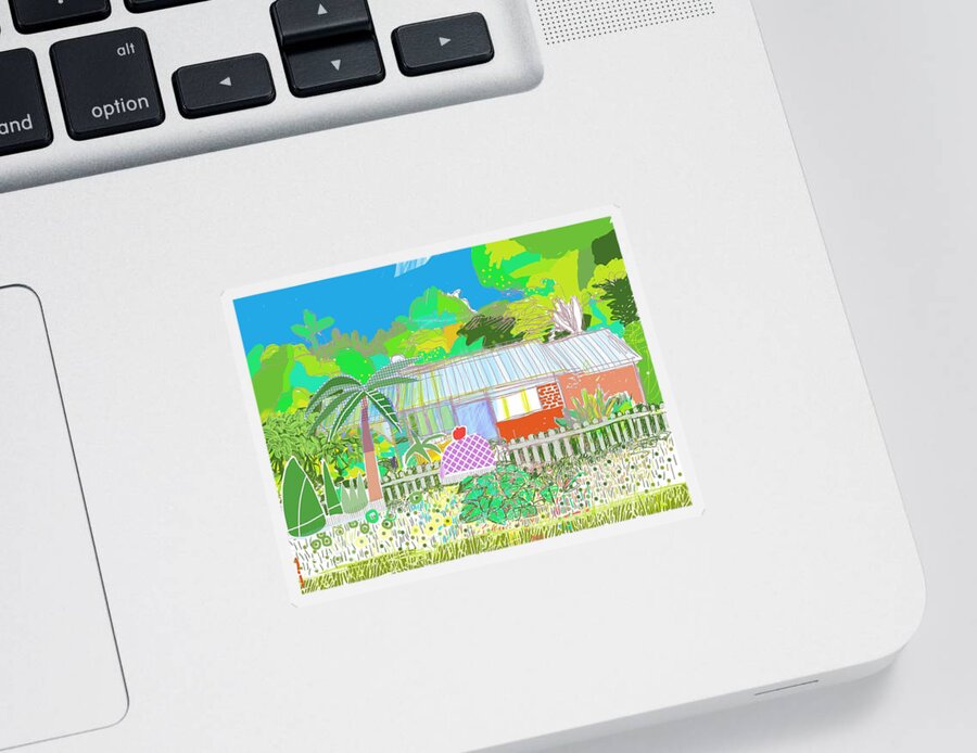 House Sticker featuring the digital art House in Florida by Joe Roache