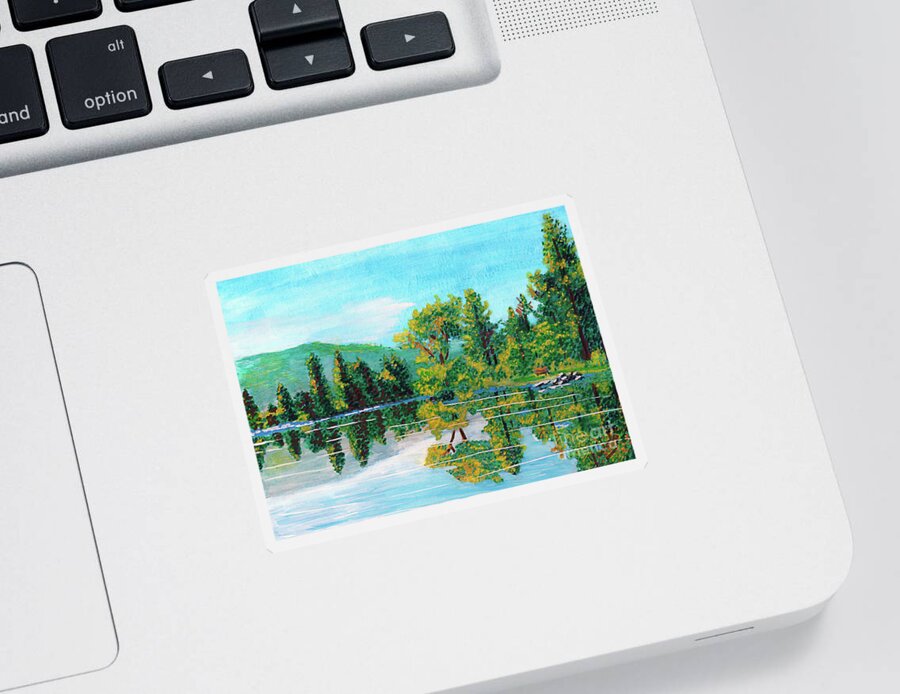 Deinse Sticker featuring the painting Howarth Park by Denise Deiloh