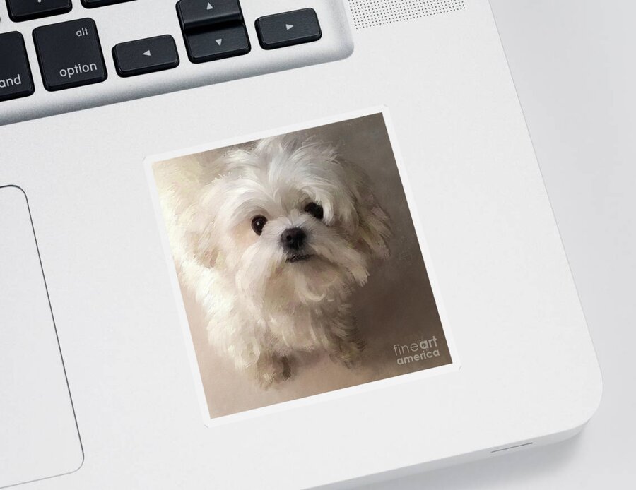 Dog Sticker featuring the digital art Hug Your Dog by Lois Bryan