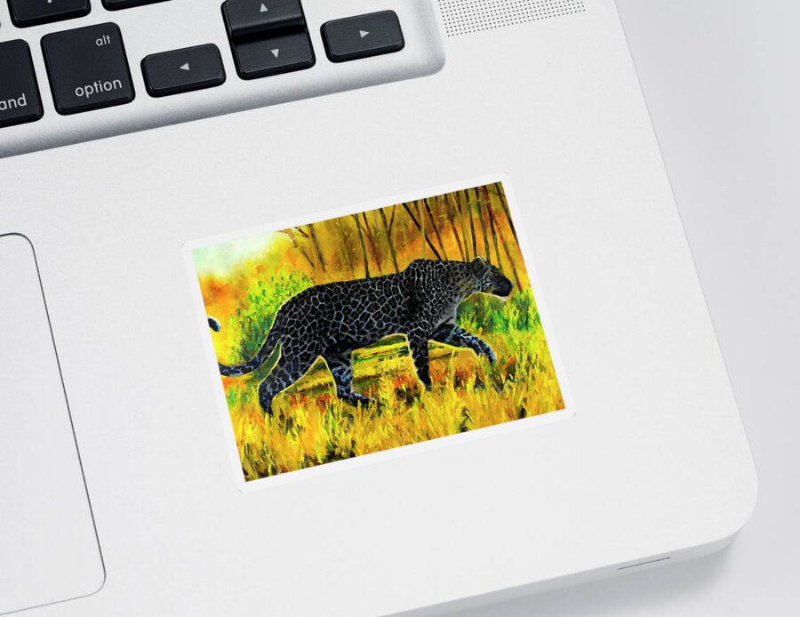 Finger Sticker featuring the painting Finger Painting - Hunter by Lorraine McMillan