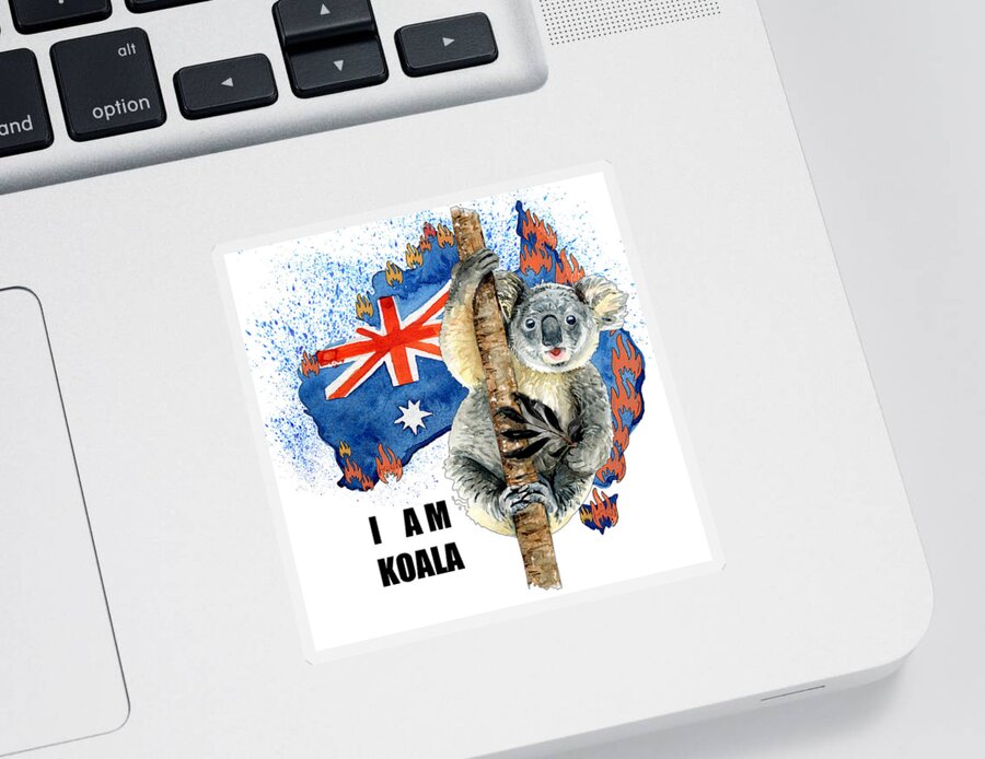 Animals Sticker featuring the painting I Am Koala 02 by Miki De Goodaboom
