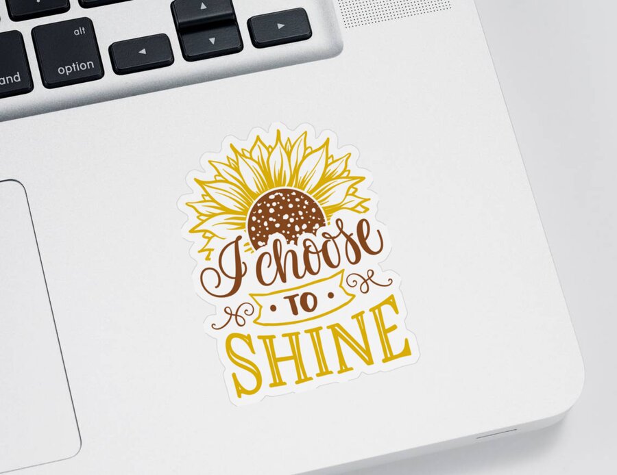 Shine Sticker featuring the digital art I choose to Shine Sunflower Design by Matthias Hauser