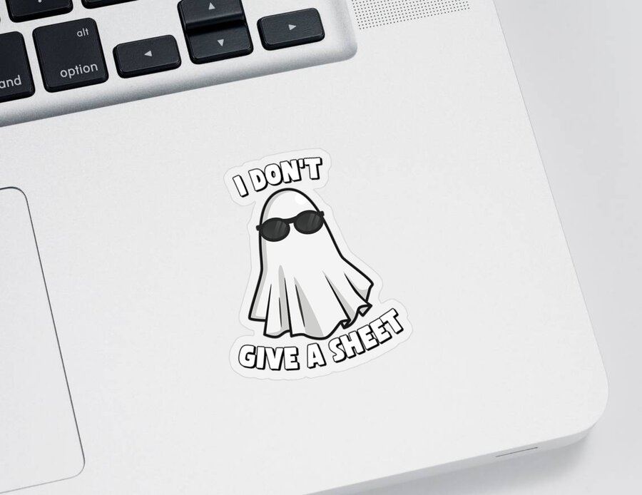 Halloween Sticker featuring the digital art I Dont Give a Sheet Funny Halloween by Flippin Sweet Gear