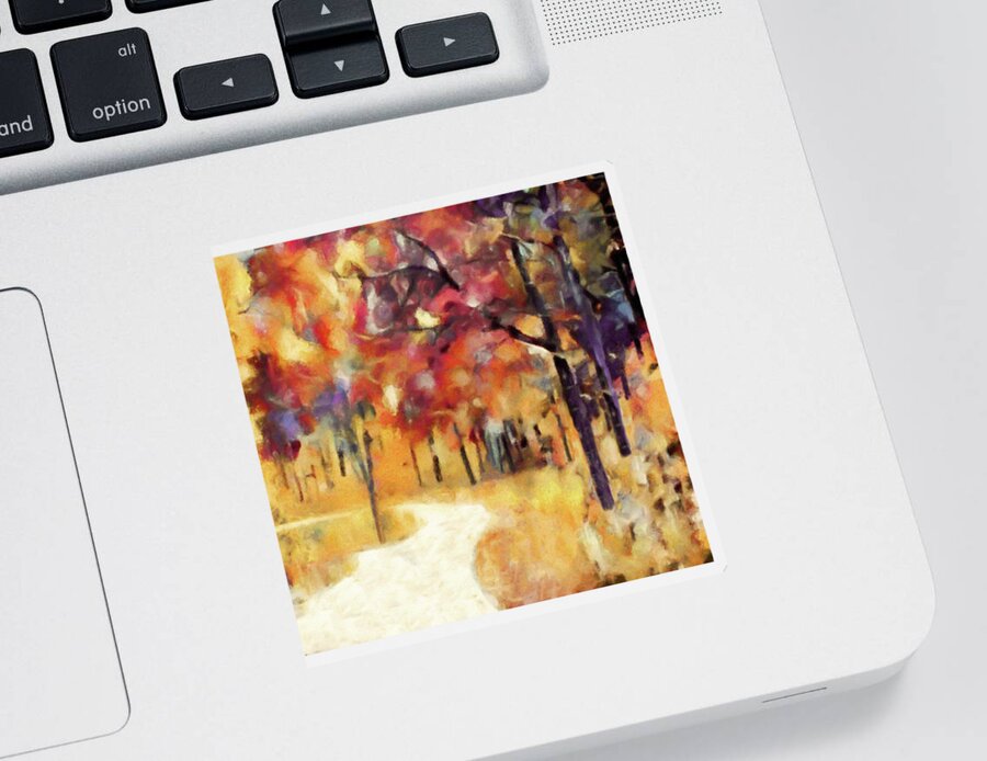 I Dream Of Fall Sticker featuring the digital art I Dream of Fall by Susan Maxwell Schmidt