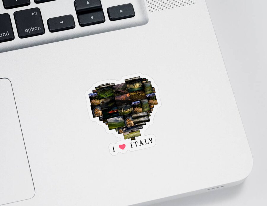 Italy Sticker featuring the photograph I Love Italy Heart by Norma Brandsberg
