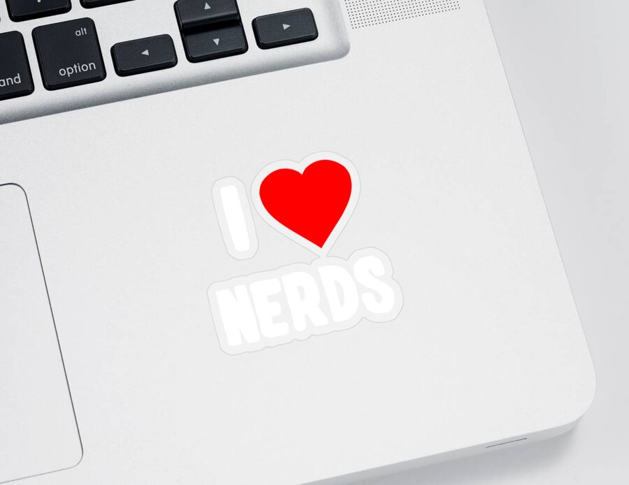 Cool Sticker featuring the digital art I Love Nerds by Flippin Sweet Gear