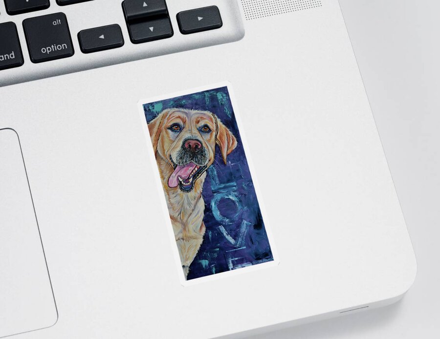 Labrador Retriever Sticker featuring the painting I See Your Heart by Patti Schermerhorn